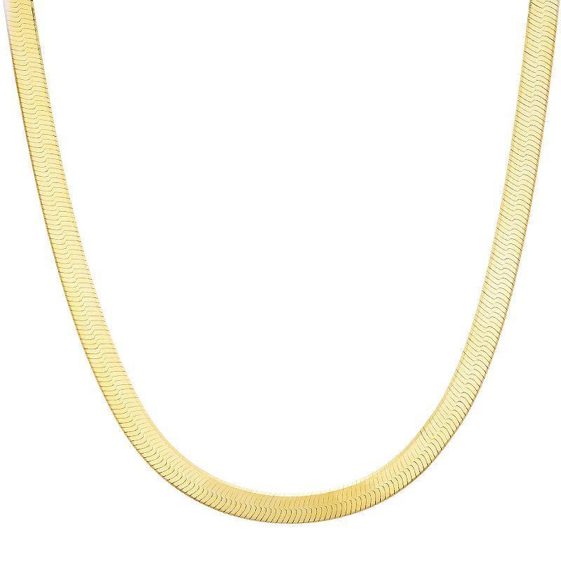 Sunkissed Sterling Herringbone Chain Necklace, Womens Gold Tone Product Image