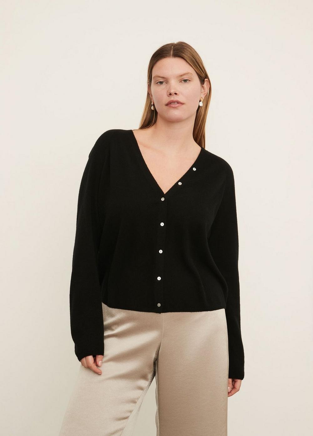 Cashmere Shell Button Cardigan Product Image