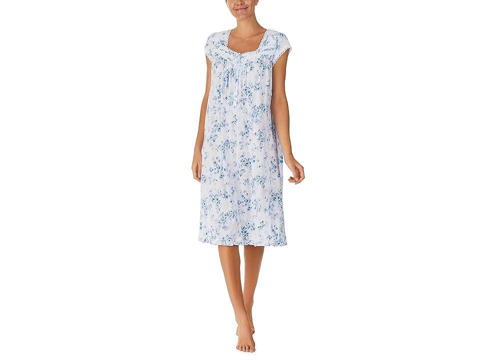 Eileen West Floral Print Sweetheart Neck Cotton Modal Waltz Nightgown Product Image