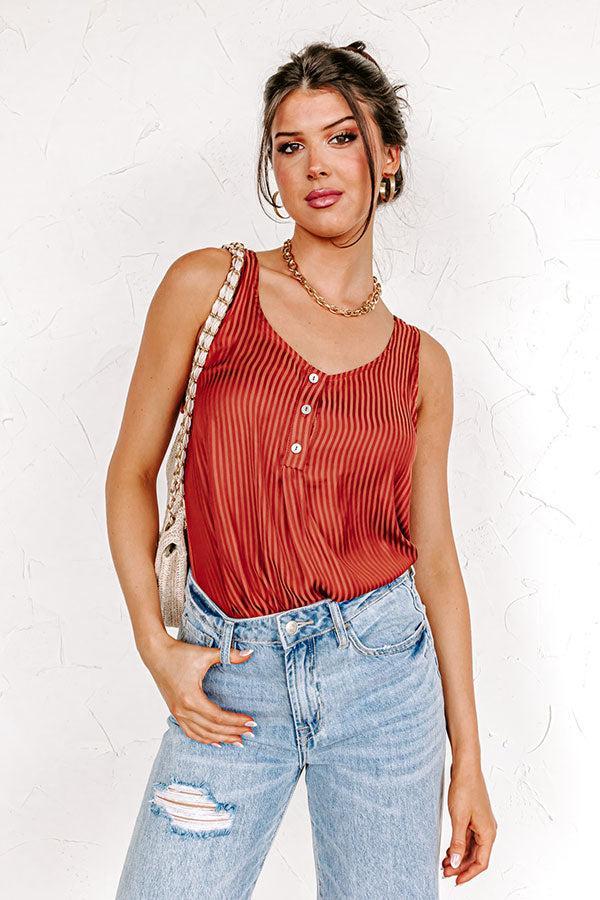 New To Love Satin Top In Rust Product Image