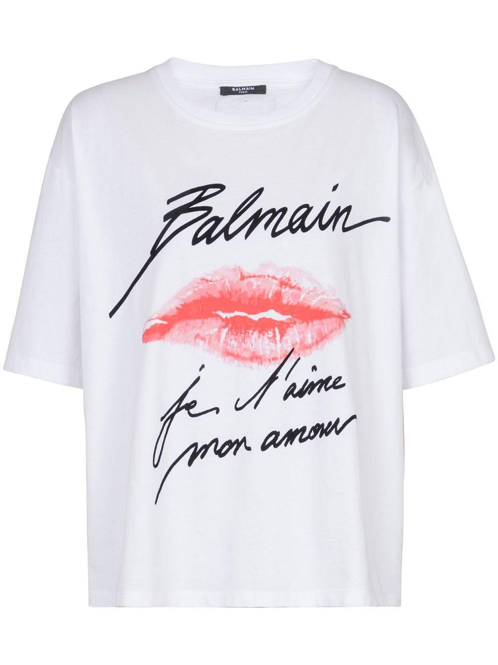 BALMAIN Short-sleeved T-shirt In White Product Image