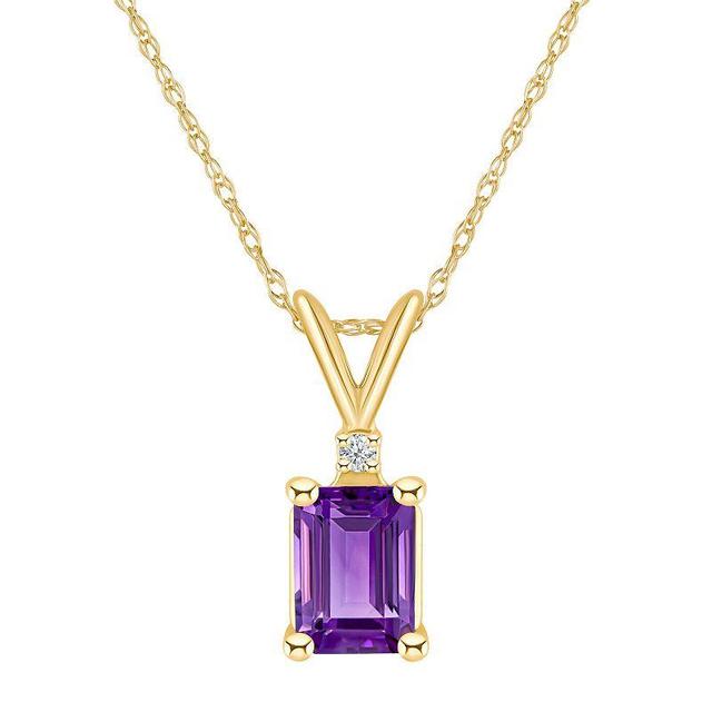 Amethyst (1 ct. t.w.) and Diamond Accent Pendant Necklace in 14K Yellow Gold or 14K White Gold Product Image