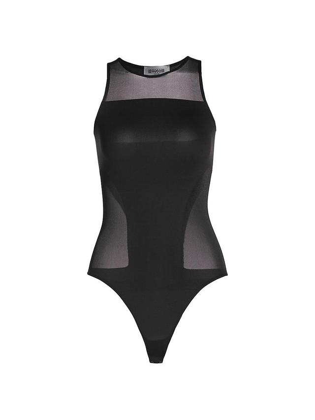 Womens Sheer Opaque Sleeveless Bodysuit Product Image