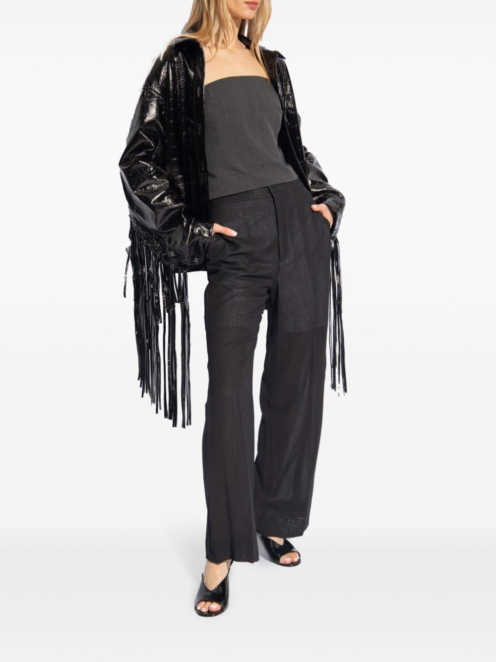 Panelled Straight-leg Trousers In Black Product Image