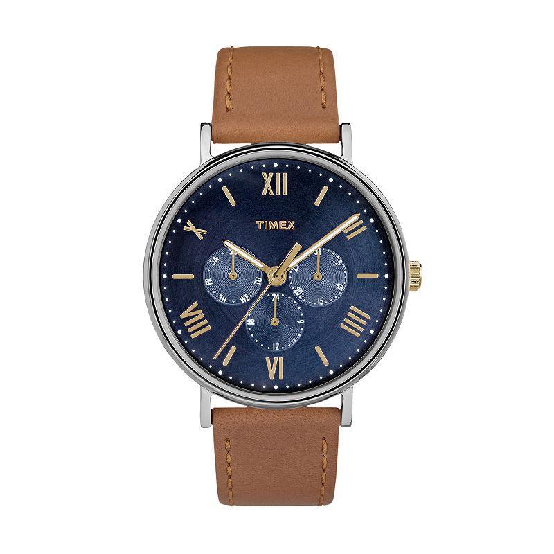 Mens Timex Southview Watch with Leather Strap - Brown TW2R29100JT Product Image