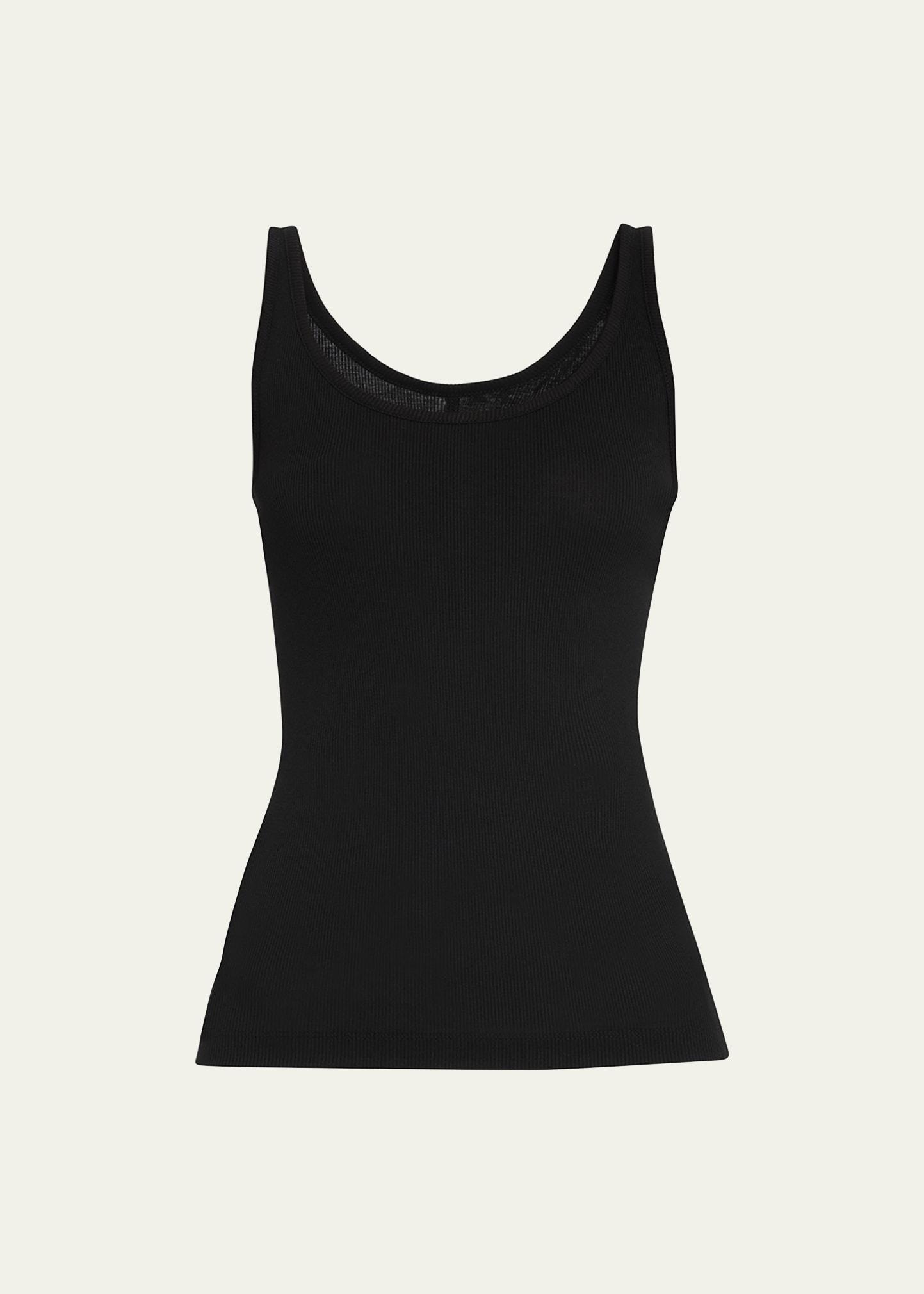 Womens Rib-Knit Cotton-Blend Tank Top Product Image