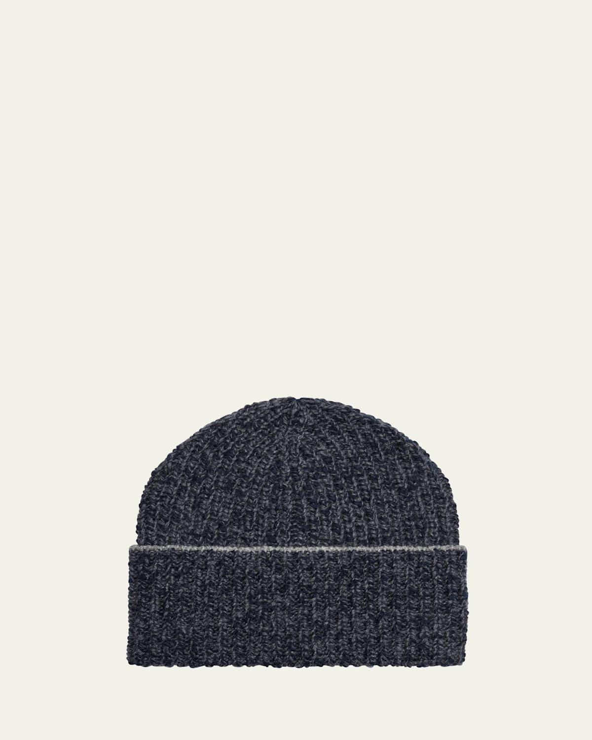 Men's Wool and Cashmere Mouline Beanie Hat Product Image