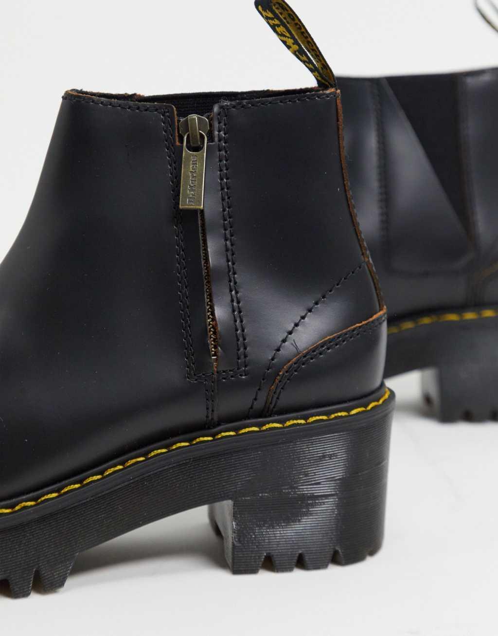 Dr Martens Rometty II zip heeled chelsea boots in black Product Image