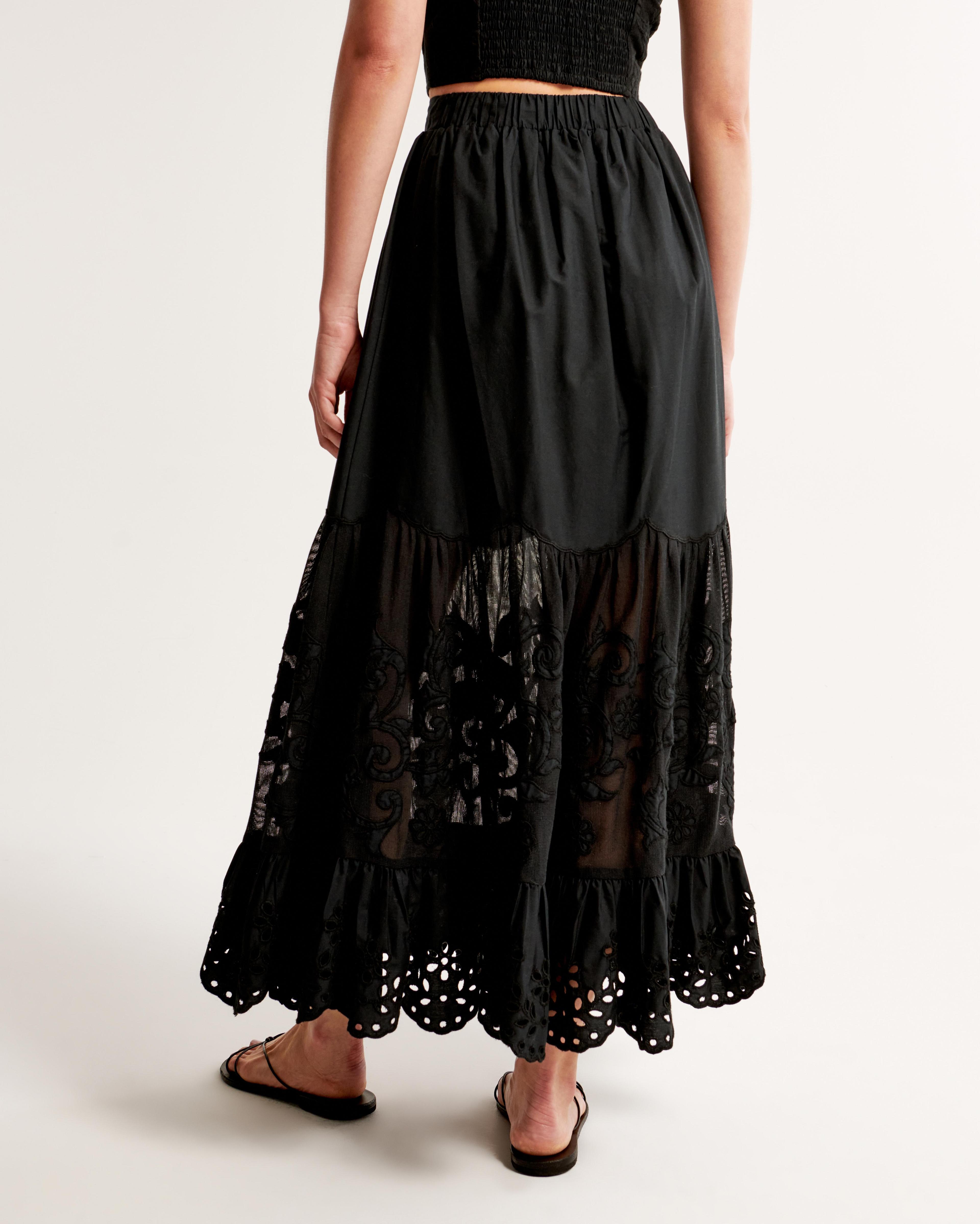 Elevated Embroidered Maxi Skirt Product Image