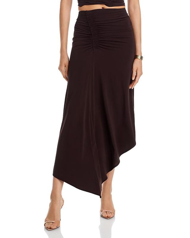 Womens Adeline Ruched Asymmetric Midi-Skirt Product Image