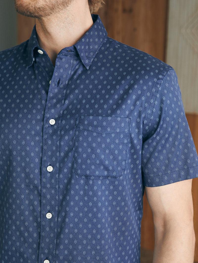 Movement™ Short-Sleeve Shirt (Tall) - Navy Dusk Diamond Print Product Image