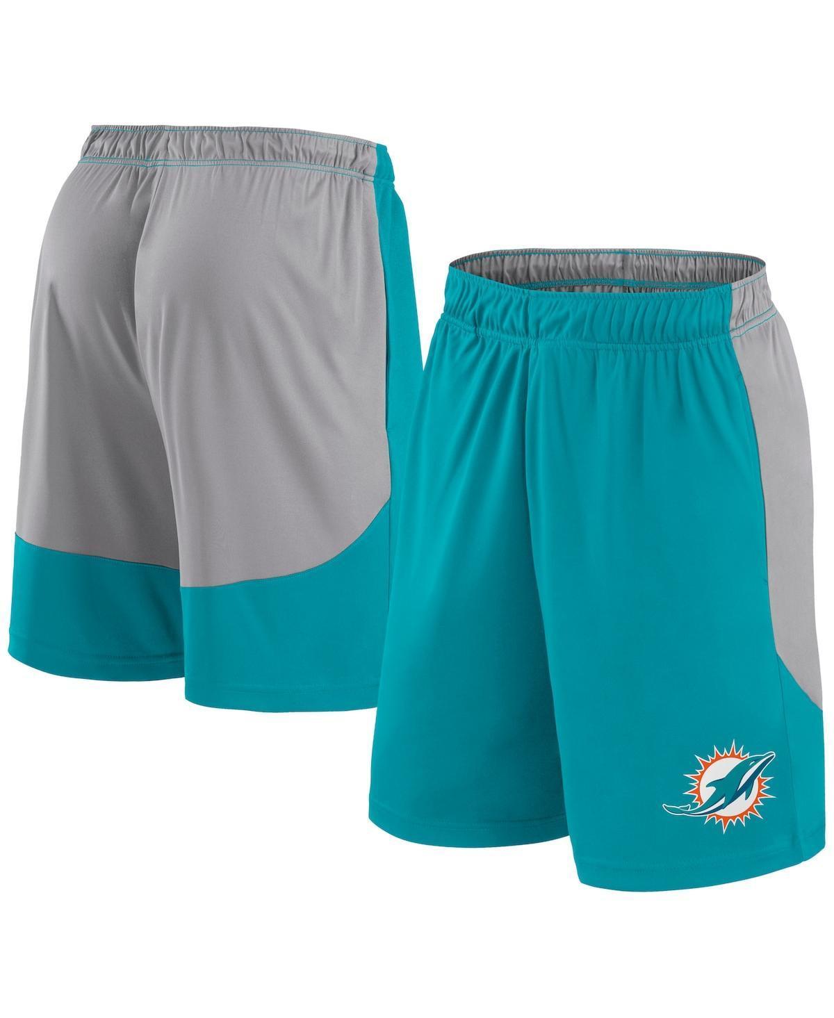 Fanatics Mens Aqua Miami Dolphins Go Hard Shorts - Aqua, Gray Product Image