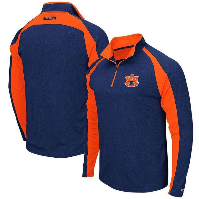 Mens Colosseum Heathered Auburn Tigers The J. Peterman Quarter-Zip Pullover Jacket Blue Product Image