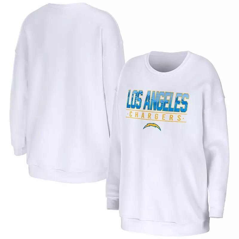 Womens WEAR by Erin Andrews Los Angeles Chargers Domestic Pullover Sweatshirt Product Image