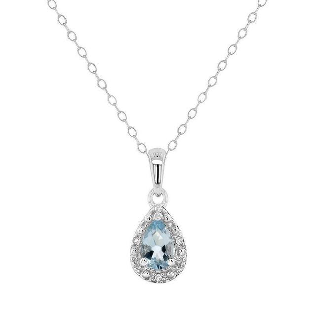 Gemstone and Diamond Accent Pendant Necklace in Sterling Silver Product Image