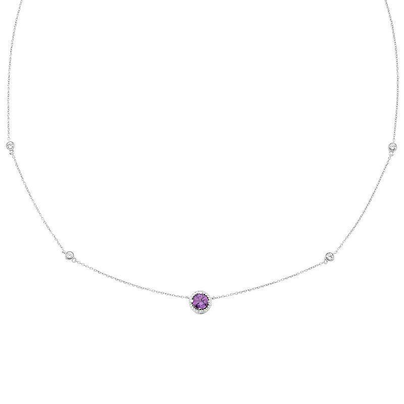 Boston Bay Diamonds Sterling Silver Lab-Grown Alexandrite & White Sapphire Necklace, Womens Product Image