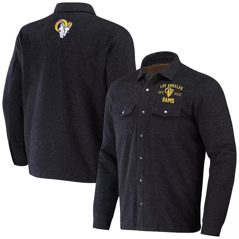 Mens NFL x Darius Rucker Collection by Fanatics Charcoal Los Angeles Rams Shacket Full-Snap Jacket Product Image