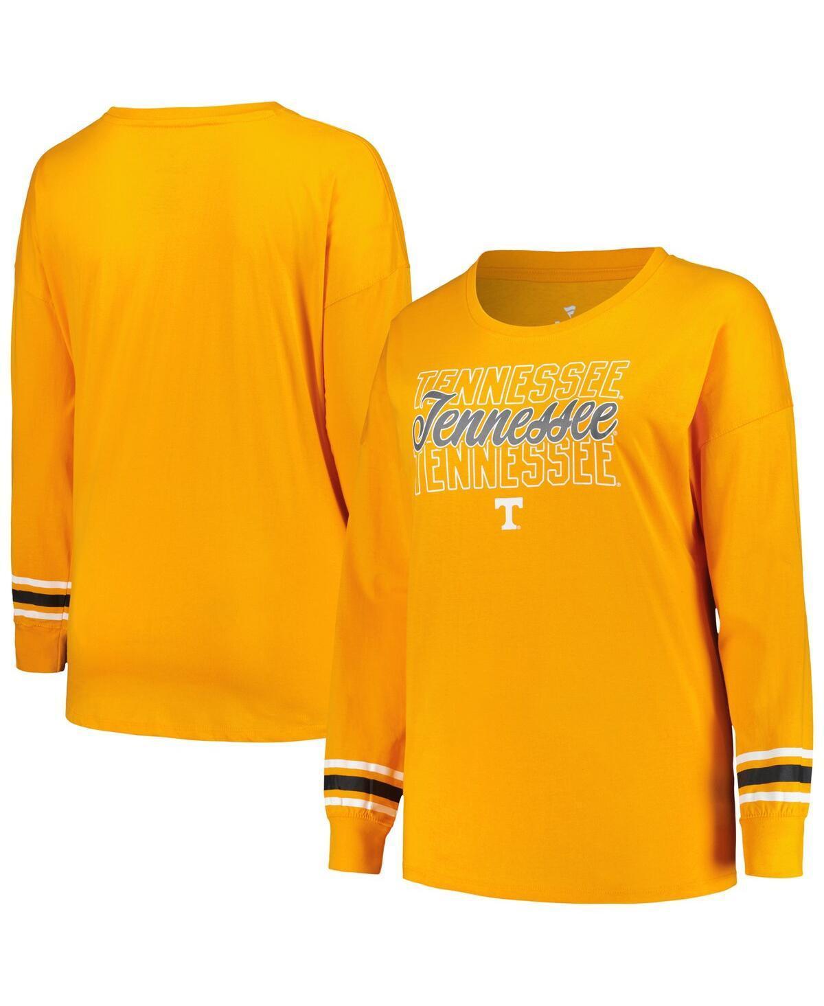 Womens Profile Tennessee Tennessee Volunteers Plus Size Triple Script Scoop Neck Long Sleeve T-Shirt Product Image