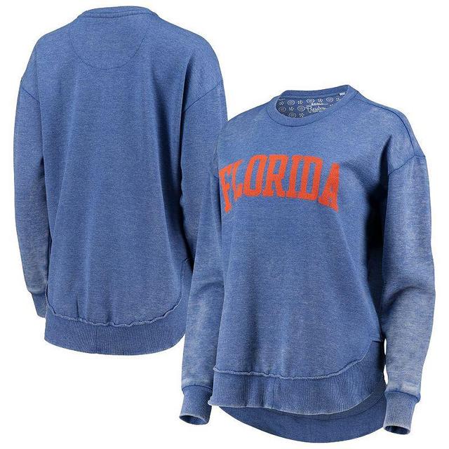 Womens Pressbox Royal Florida Gators Vintage Wash Pullover Sweatshirt Product Image