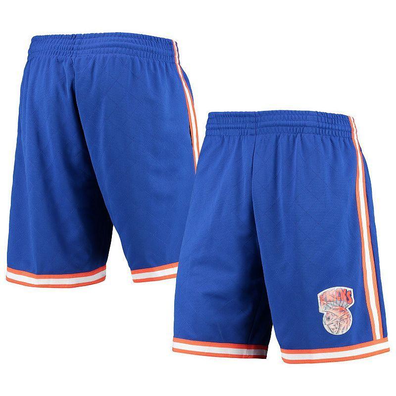 Mens Mitchell & Ness Blue New York Knicks 1991 Hardwood Classics 75th Anniversary Swingman Shorts Product Image