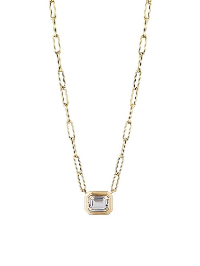 Womens Manhattan 18K Yellow Gold & Rock Crystal Pendant Necklace Product Image