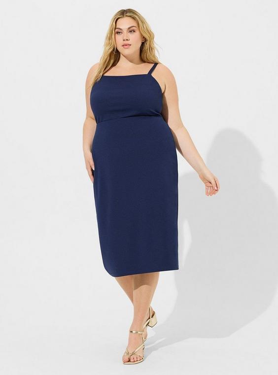 Midi Crepe High Neck Dress Product Image