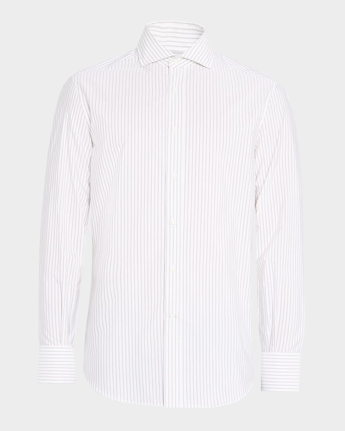 Mens Cotton Mini Stripe Sport Shirt Product Image