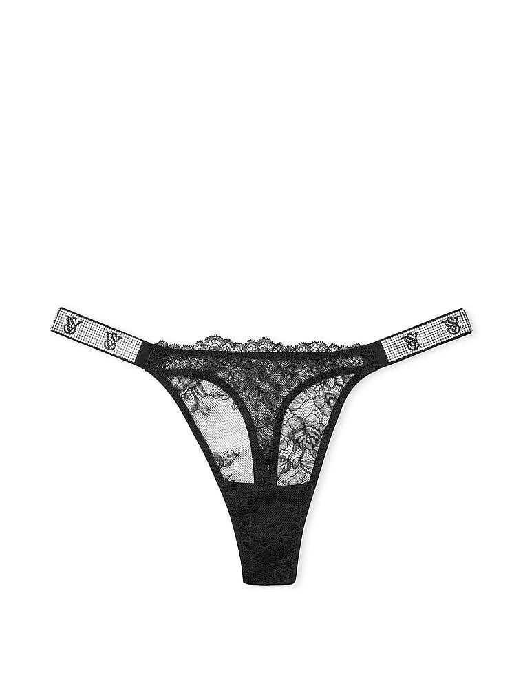 Shine Strap Rose Lace Thong Panty Product Image