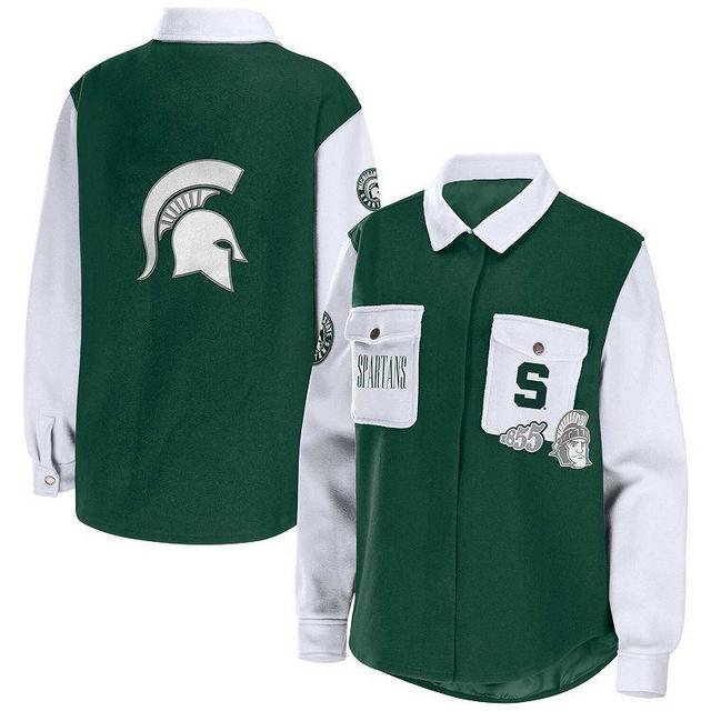 Womens WEAR by Erin Andrews Hunter Green Michigan State Spartans Button-Up Shirt Jacket Product Image