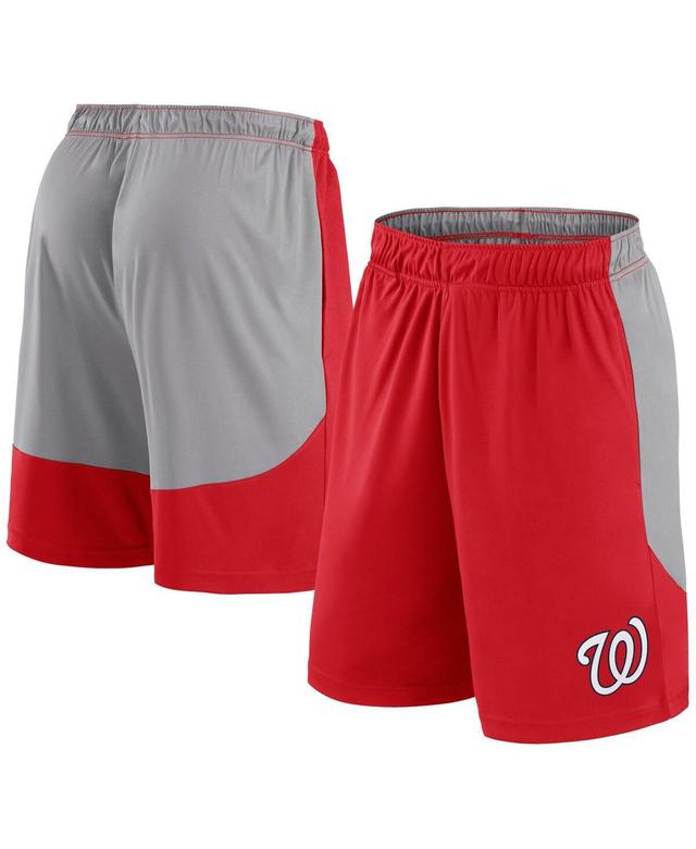 Fanatics Mens Red Washington Nationals Go Hard Shorts - Red, Gray Product Image