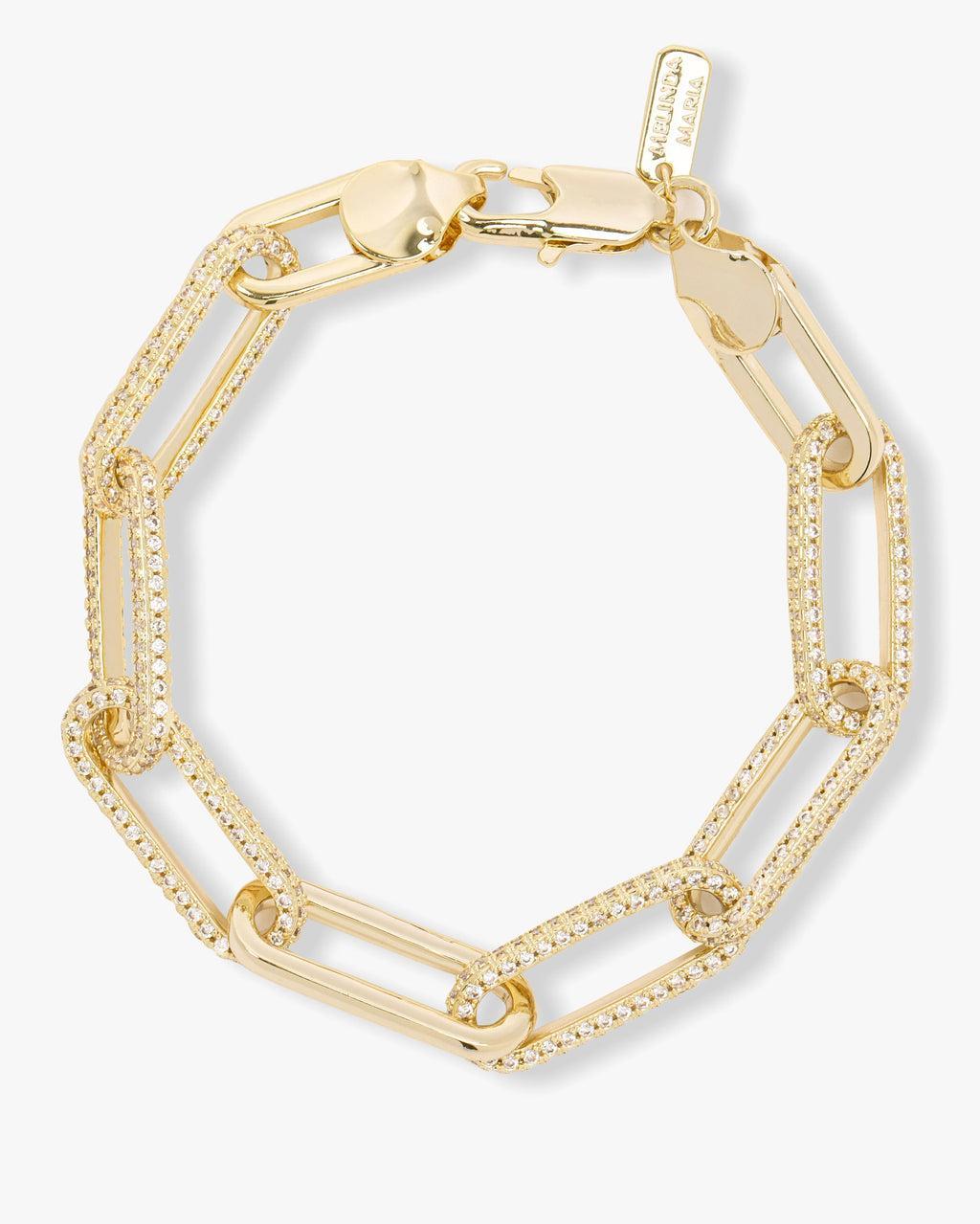 Carrie Pavé Chain Link Bracelet - Gold|White Diamondettes Product Image