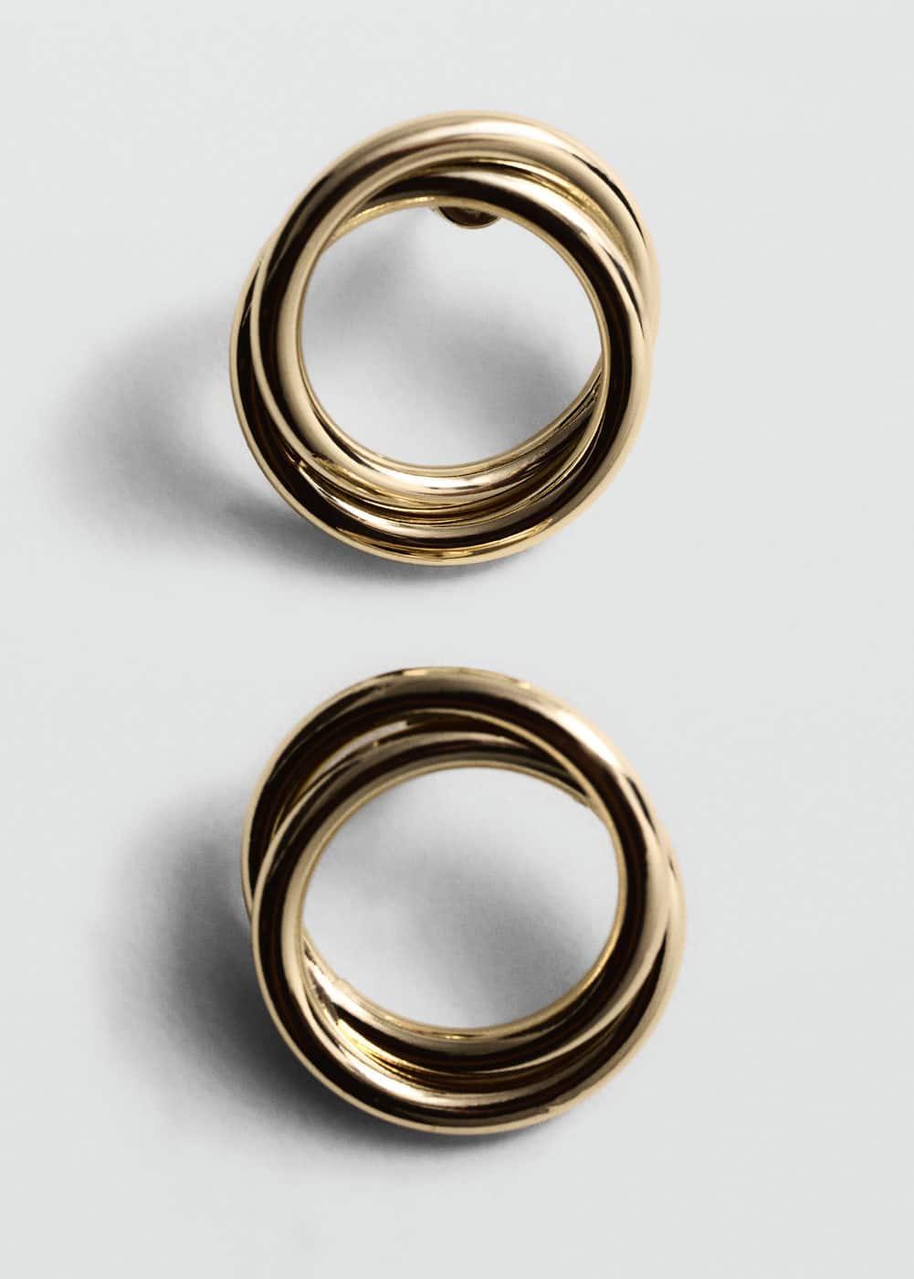 MANGO - Interlocking circular earrings - One size - Women Product Image