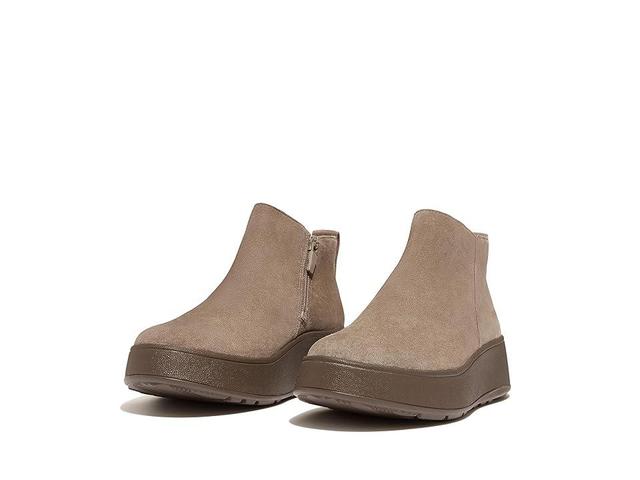 FitFlop F-Mode Suede Flatform Zip Ankle Boots (Minky Grey) Women's Boots Product Image