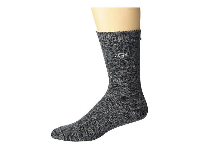 UGG Mens Trey Rib Knit Slouchy Crew Polyester Blend Socks in Black Product Image