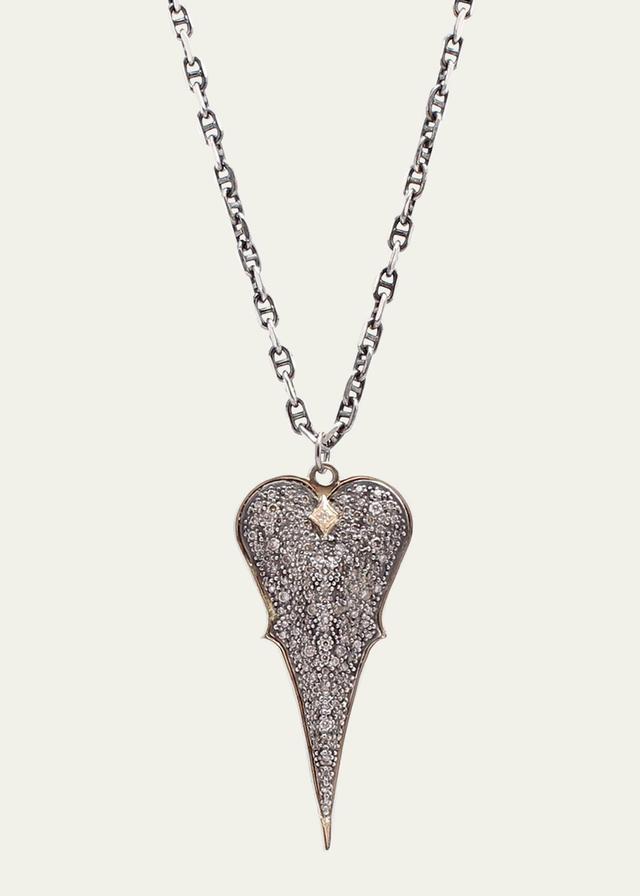 Armenta Rose World Pav Diamond Heart Pendant Necklace Product Image