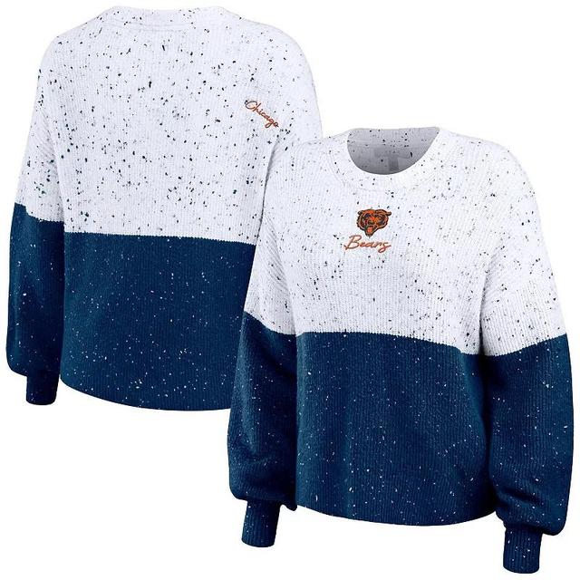 Womens WEAR by Erin Andrews /Navy Chicago Bears Color-Block Pullover Sweater Product Image