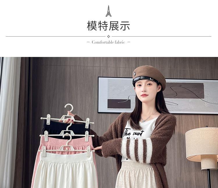 High Rise Plain Ruffle Hem Harem Knit Pants Product Image