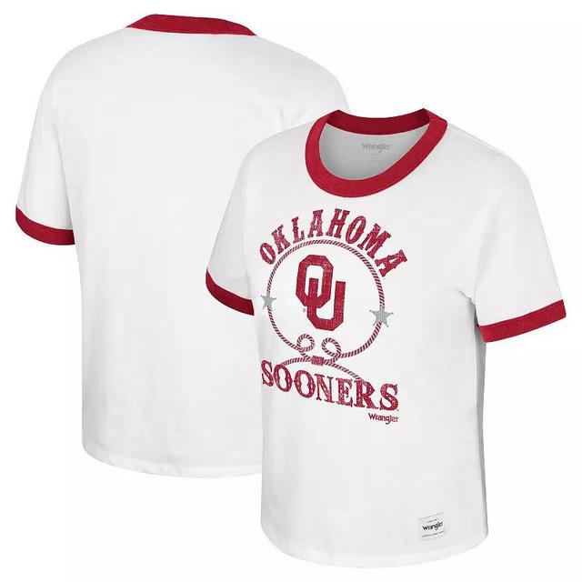 Womens Colosseum x Wrangler Oklahoma Sooners Freehand Ringer T-Shirt Product Image