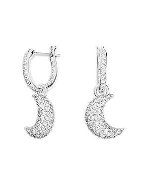 Swarovski Luna Swarovski Crystal Crescent Drop Earrings in Rhodium Plated Product Image