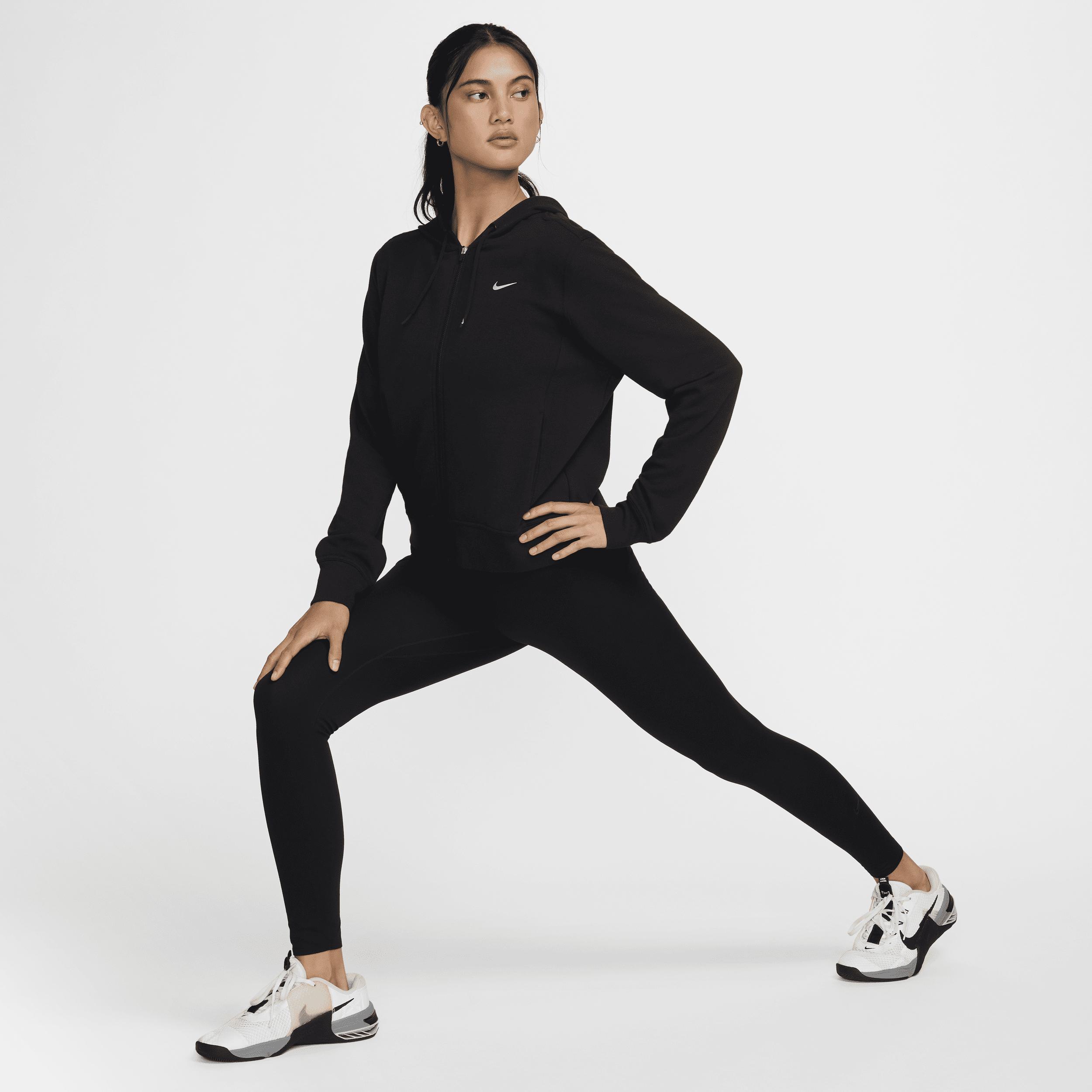 Womens Nike One Dri-FIT Full-Zip Hoodie Grey Product Image