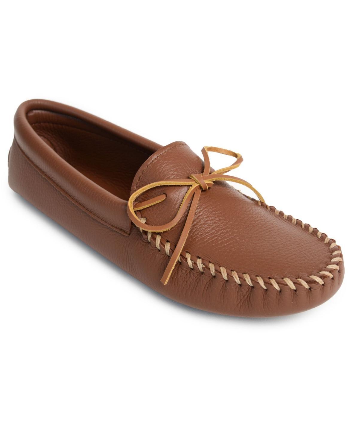 Minnetonka Mens Double Deerskin Leather Softsole Slippers Product Image