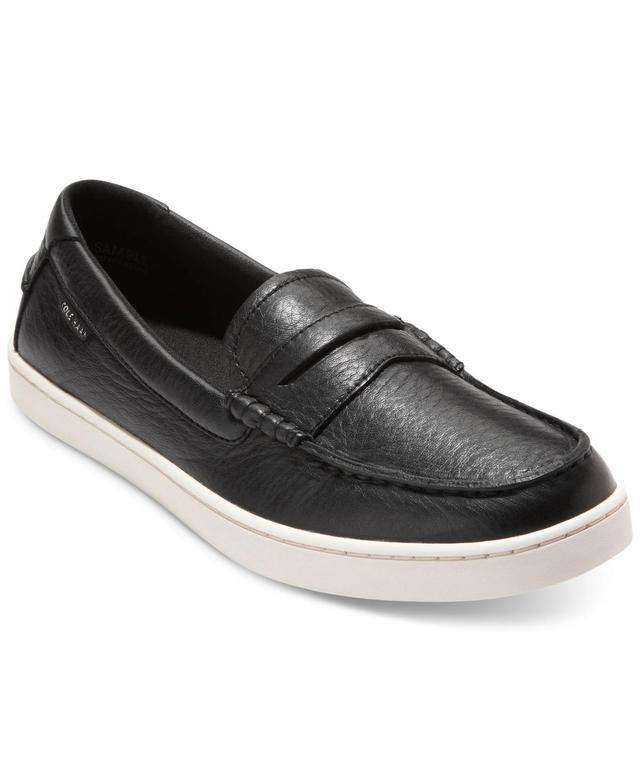 Cole Haan Mens Nantucket Slip-On Penny Loafers - Black Pebbled Leather Product Image