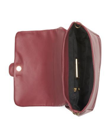 Leather Padded Flap Over Crossbody for Women Product Image