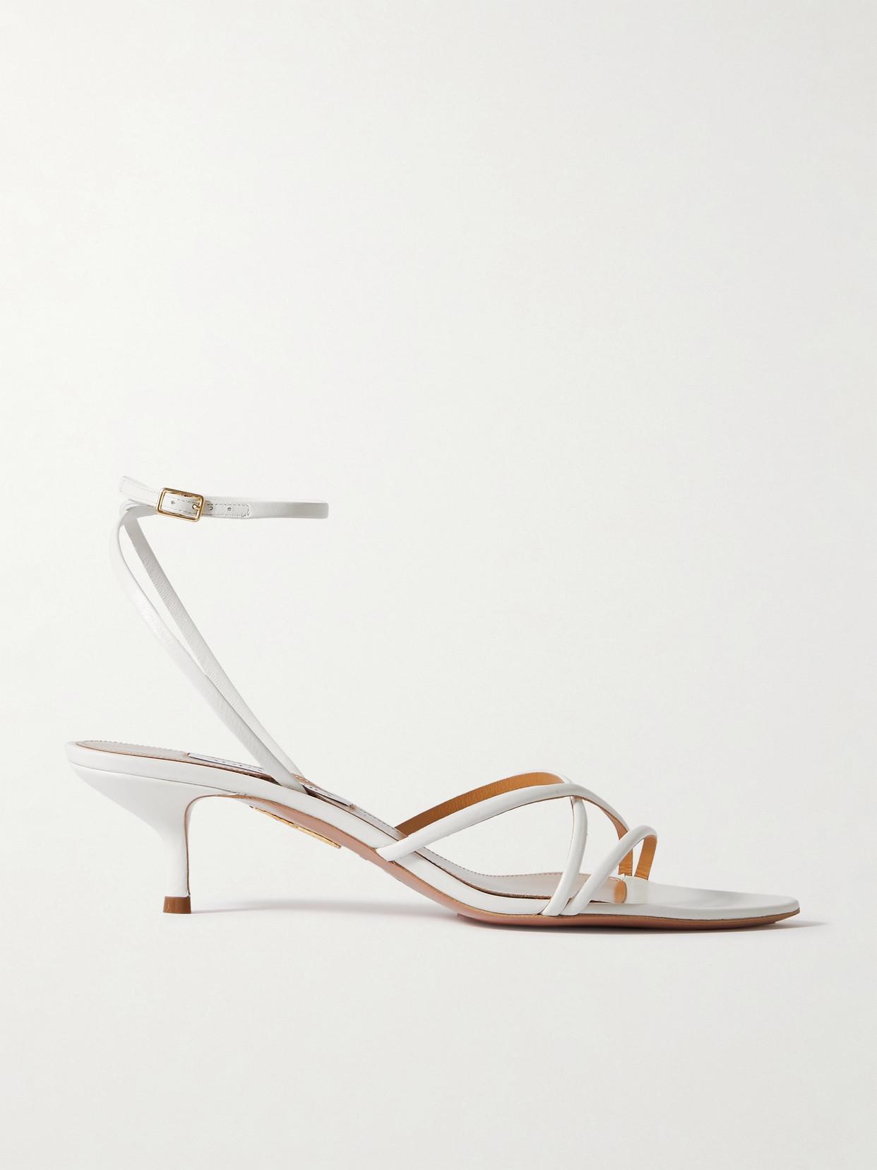 Roy 50 Leather Sandals In White Product Image