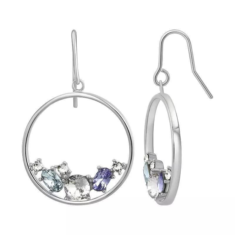 Forever Radiant Sterling Silver Crystal Dangle Earrings, Womens Product Image