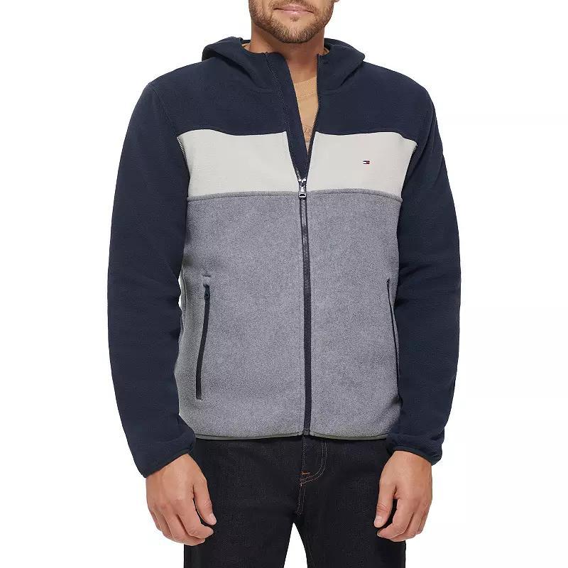 Mens Tommy Hilfiger Fleece Colorblock Hooded Jacket Product Image