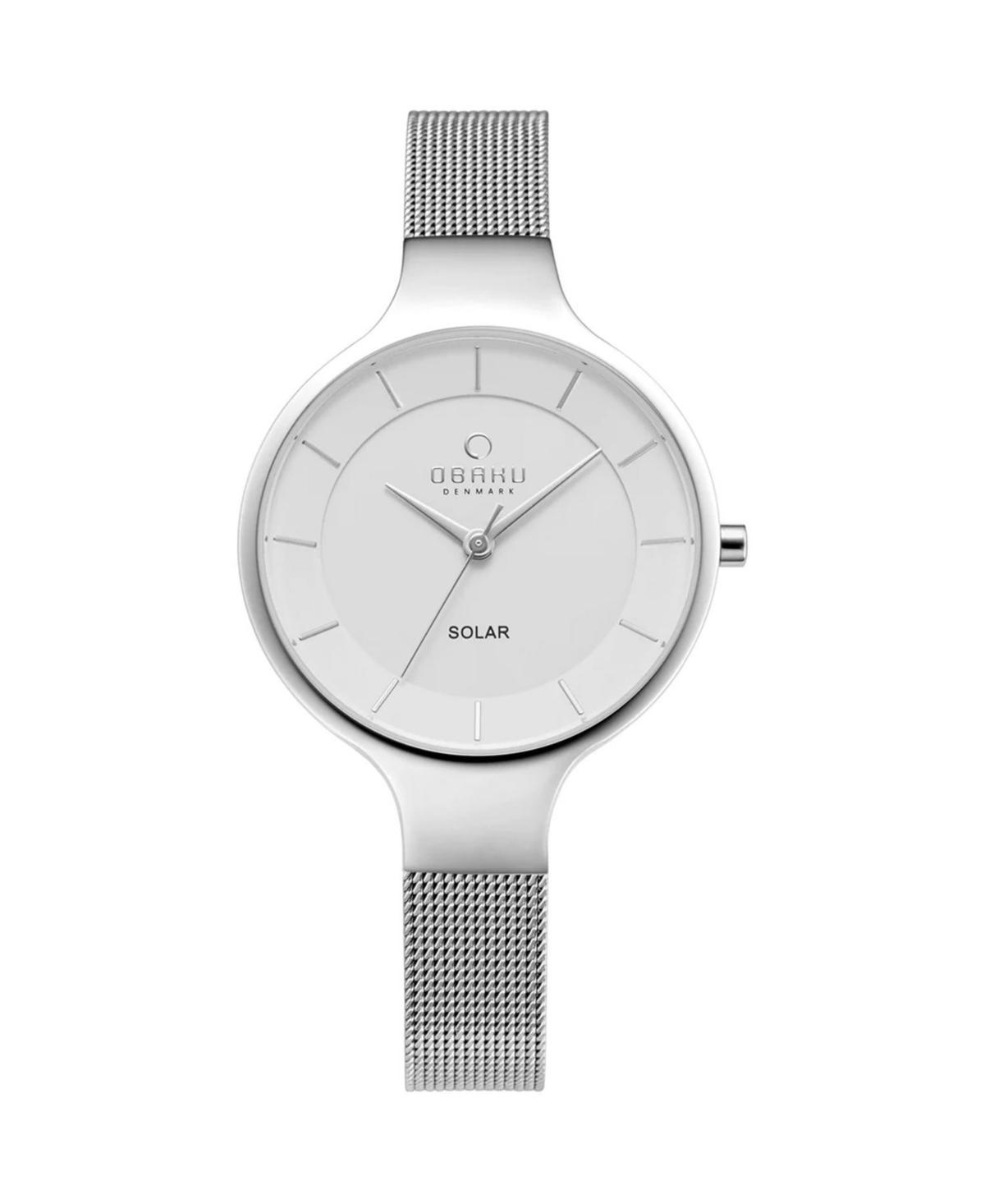 Obaku Womens Solar Silver Dial Watch - V221LRCWMC Product Image