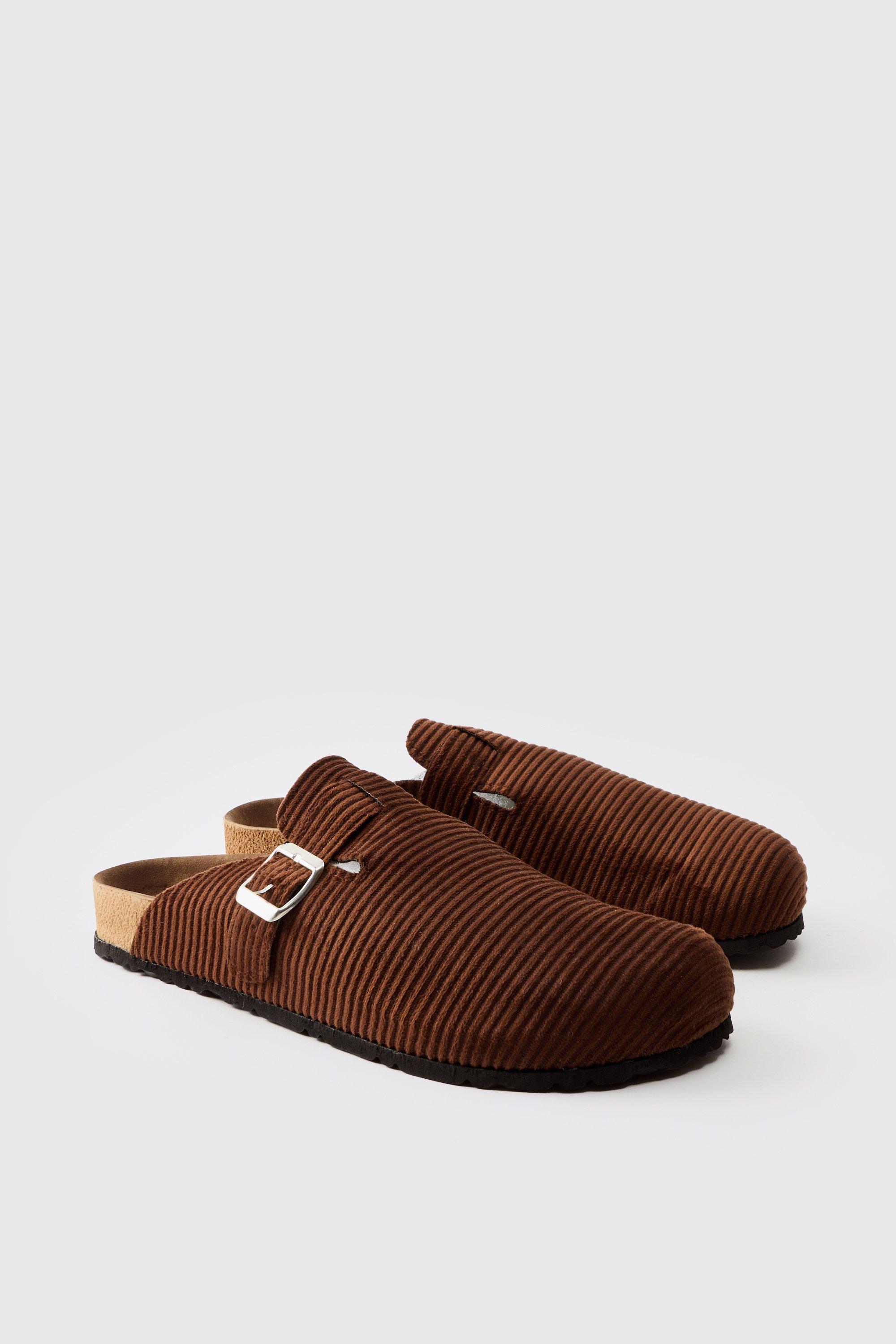 Cord Mule in Brown | boohooMAN USA Product Image