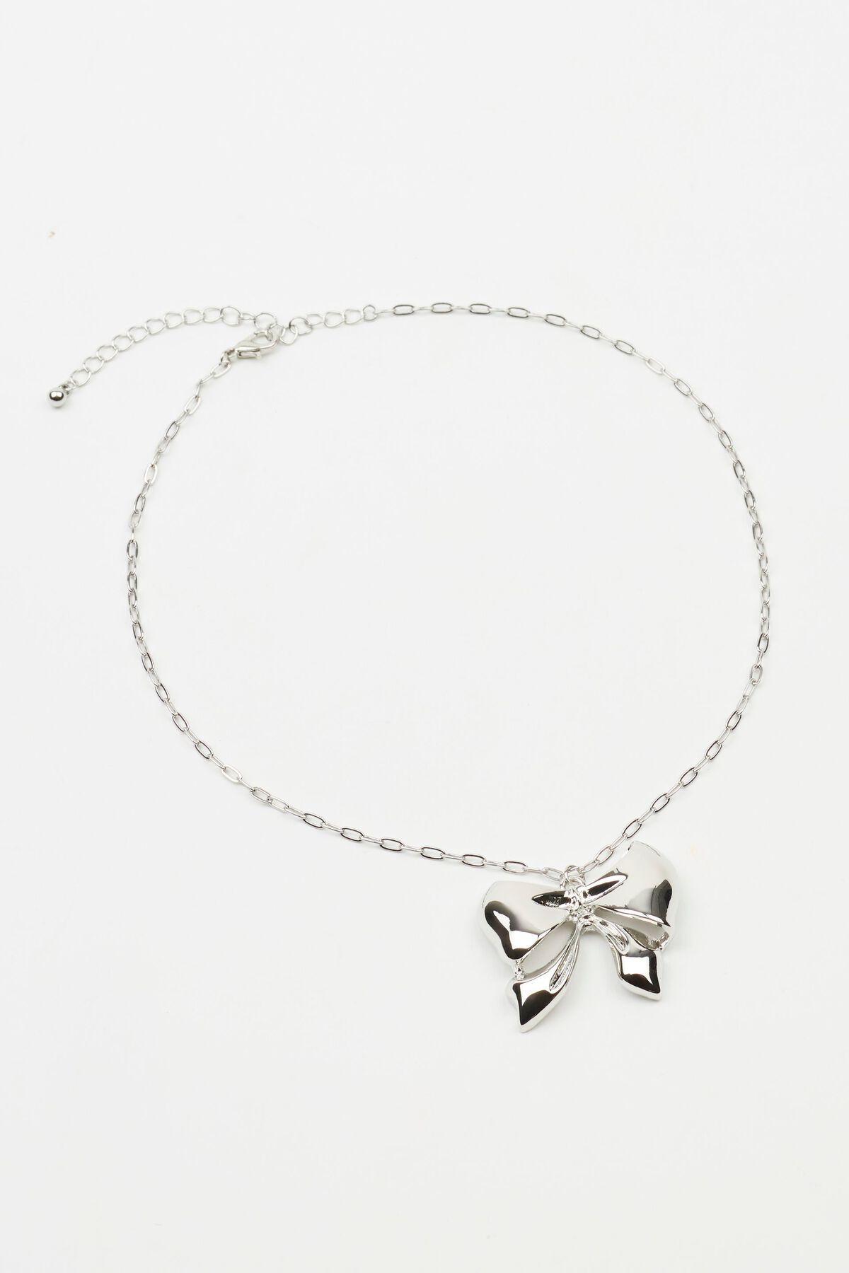 Oversized Metal Bow Necklace Product Image