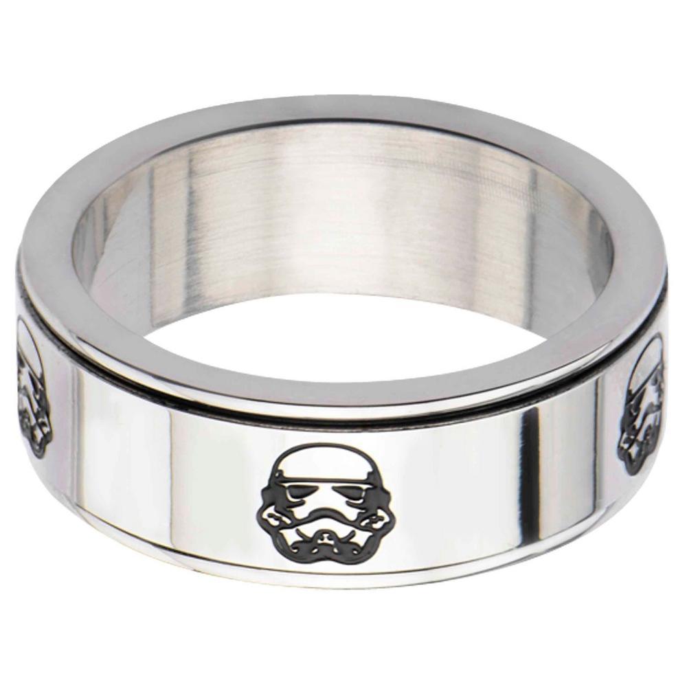 Mens Star Wars Stormtrooper Stainless Steel Spinner Ring (10) Product Image